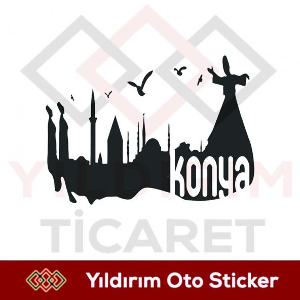 TÜRKİYE KONYA ŞEHİR SİLUETİ 2 STİCKER
