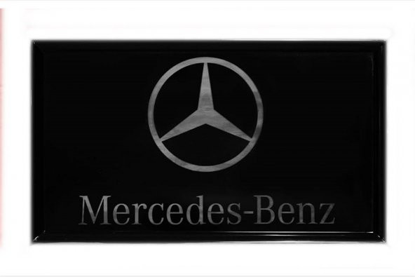 Mercedes Logolu Büyük Boy Siyah Servis Tabağı