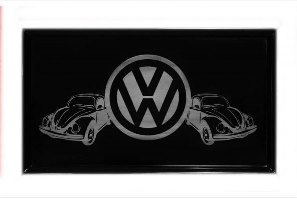 Volkswagen Logolu Büyük Boy Siyah Servis Tabağı
