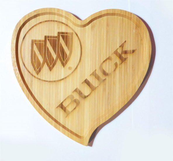 Buick Logolu Kalp Bambu Büyük Tabak