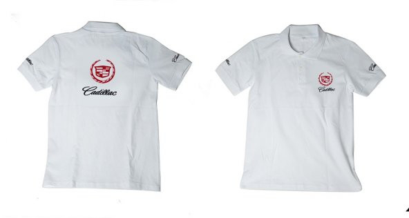 M T-Shirt Cadillac Logolu Beyaz Polo Yaka