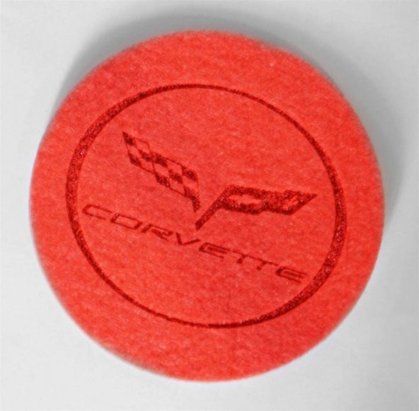 Corvette Logolu Kırmızı Keçe Bardak Altlığı