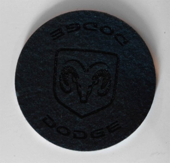 Dodge Logolu Siyah Keçe Bardak Altlığı