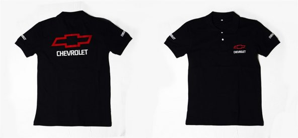 XXL T-Shirt Chevrolet Logolu Siyah Polo Yaka