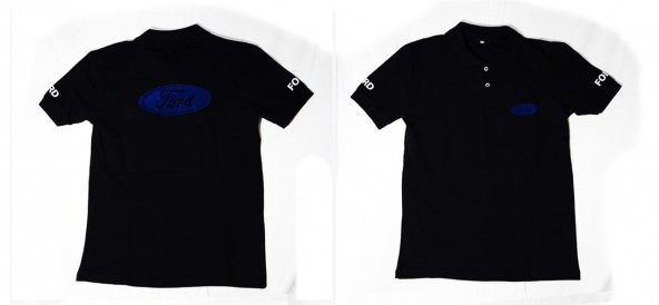 L T-Shirt Ford Logolu Siyah Polo Yaka