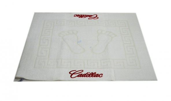 Cadillac Logolu Beyaz Banyo Paspası