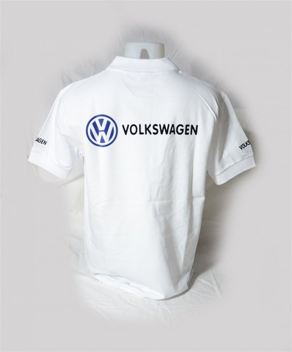 L T-Shirt Volkswagen Logolu Beyaz Polo Yaka