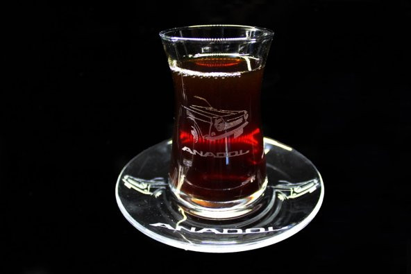 Anadol Logolu Tekli Çay Bardağı ve Altlığı