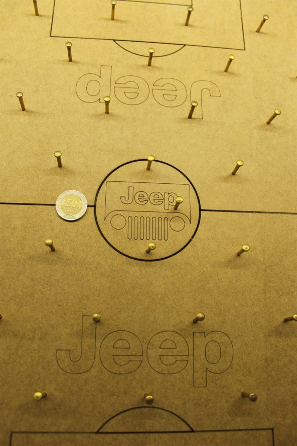 OldiesHead Jeep Logolu Çivili Tahta Oyunu