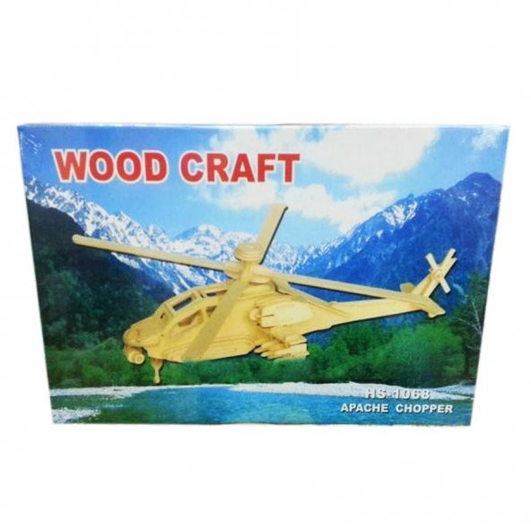 Ahşap Puzzle Apache Chopper Eğitici Çocuk Oyuncak Zeka Geliştiren Montessori