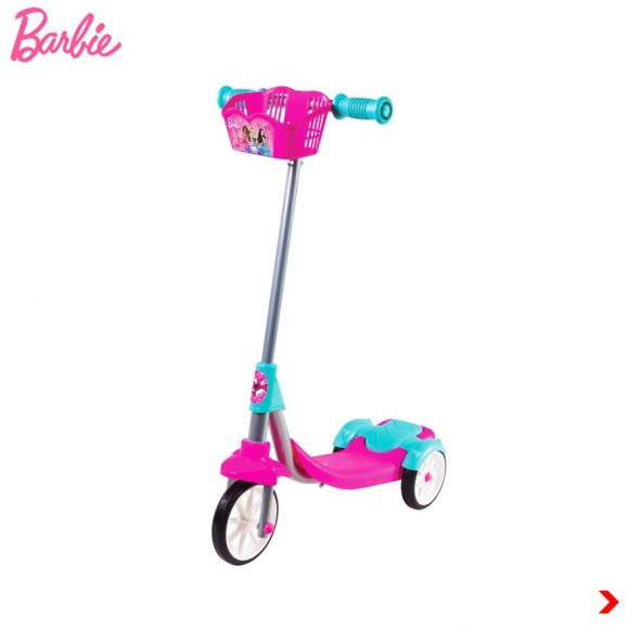 Barbie 3 Tekerlek Frenli Scooter Kız Çocuk Spor Oyuncak