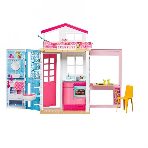 Barbie nin Portatif Evi Kız Çocuk Evcilik Oyuncak Ev Oyun Evi