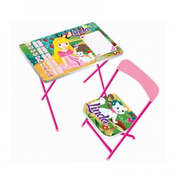 Linda Masa Sandalye Seti Çocuk Etkinlik ve Ders Çalışma Masası