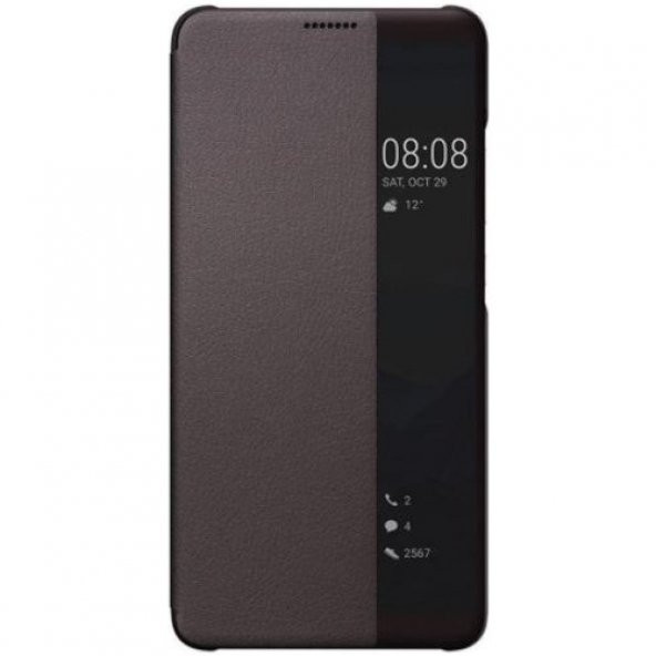 Huawei Mate 10 Pro Smart Flip Cover - Kahverengi
