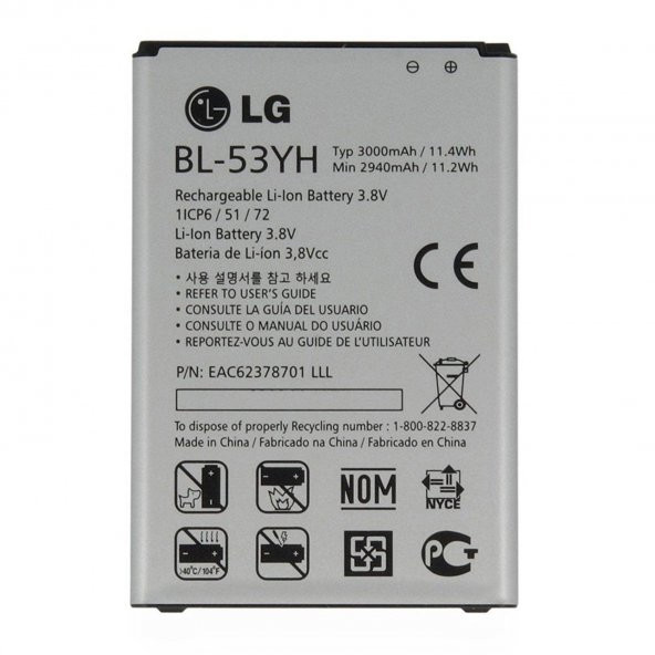 LG G3 Orjinal Batarya Pil BL-53YH