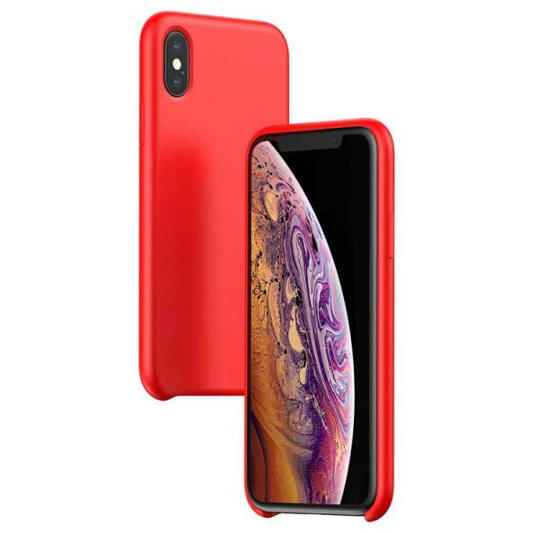 Apple iPhone XS Max Kılıf Baseus Original LSR Back Cover Kırmızı