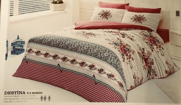 Belenay çift kişilik uyku seti destina bordo