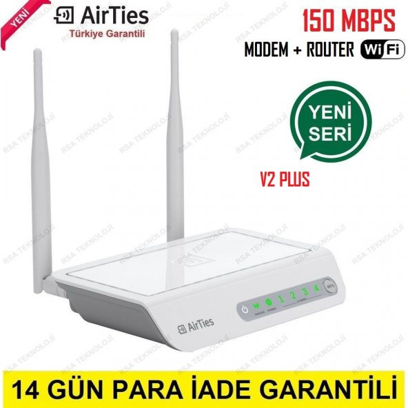Airties Air 5343 150Mbps 4 PORT ADSL2+ KABLOSUZ MODEM Yeni Seri ( Airties TR )