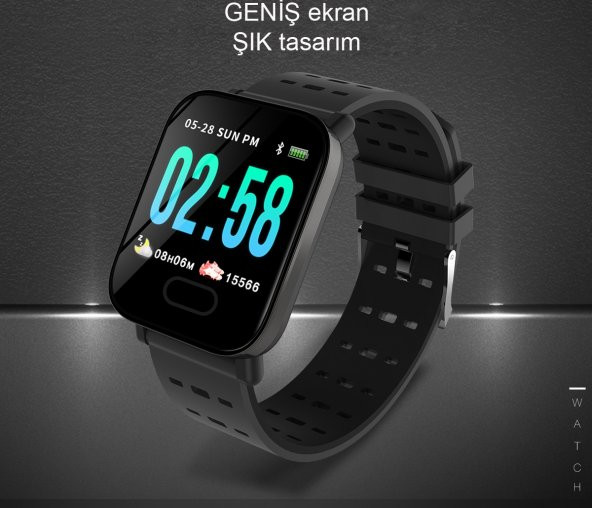 Tansiyon-Nabız Ölçer Bluetooth Akıllı Bileklik Saat (Adım Sayar-Oksimetre-Uyku-Takip Smart Watch ) - 2