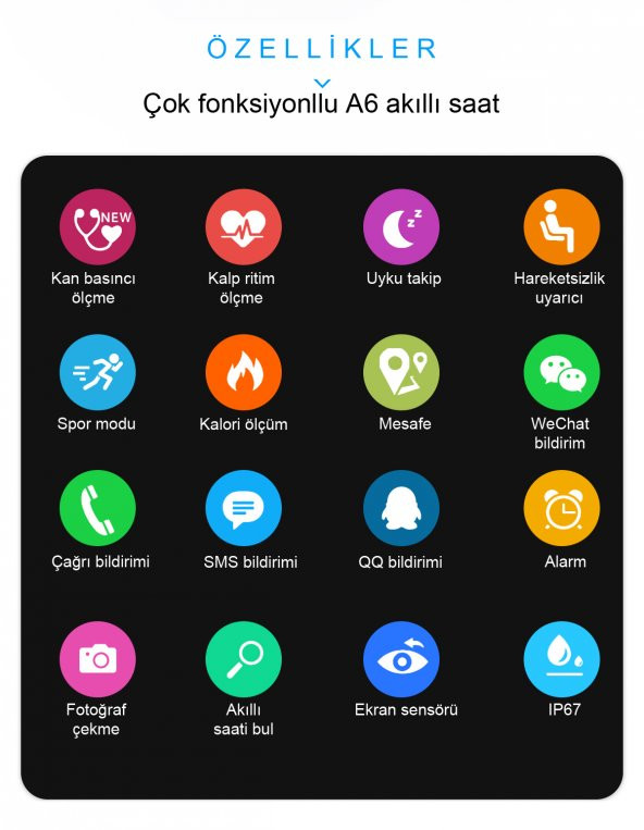 Tansiyon-Nabız Ölçer Bluetooth Akıllı Bileklik Saat (Adım Sayar-Oksimetre-Uyku-Takip Smart Watch ) - 3