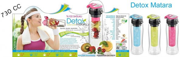 Detox Matara Su Matarası Suluk 730cc 0 Bpa Free Sebze Meyve Hazneli - Resim 7