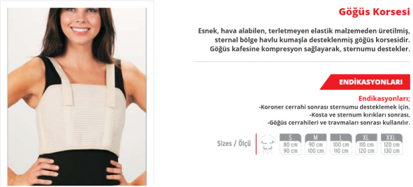 GÖĞÜS KORSESİ Sternum Ameliyatı Sonrası Ücretsiz Kargo - 2