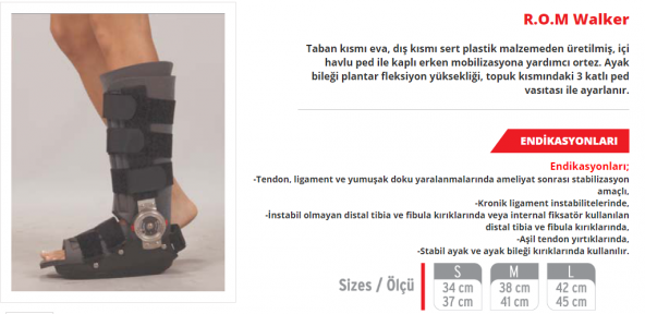 Supportline ROM WALKER AÇI AYARLI AYAK BİLEĞİ ORTEZİ YÜRÜME BOTU - 5