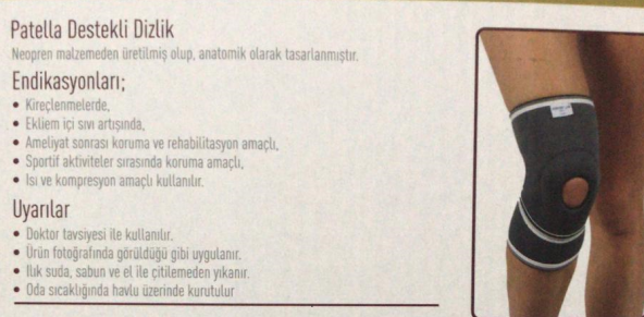 Diz Ağrıları için Patella Destekli Dizlik Neopren Kumaş REF-101 - 4