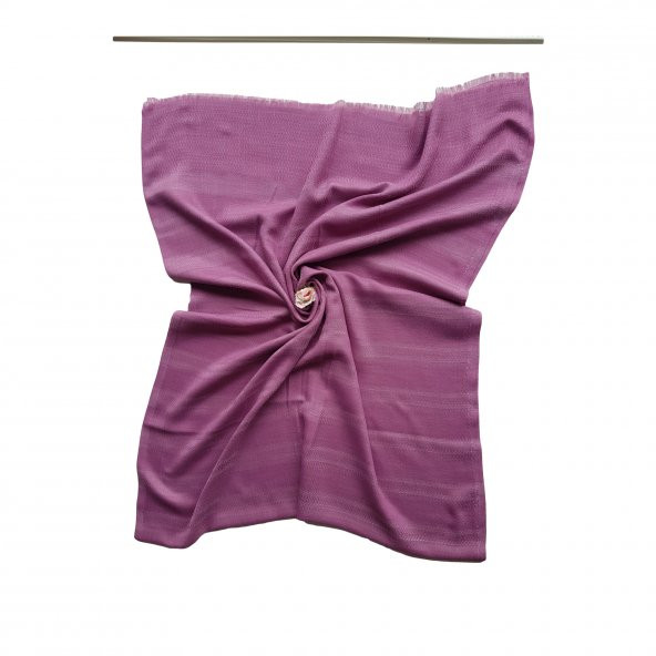 Hasır Desenli Pashmina Şal - Gül Kurusu - 3