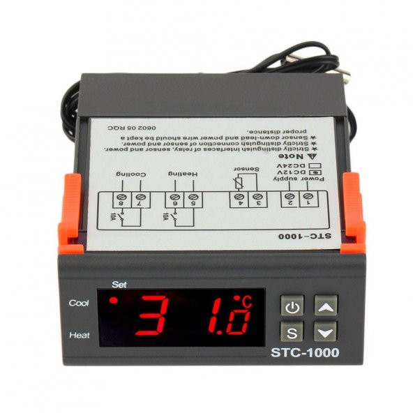 12 Volt 10 Amper 0.1 Hassasiyet Digital Problu Kuluçka Termostat