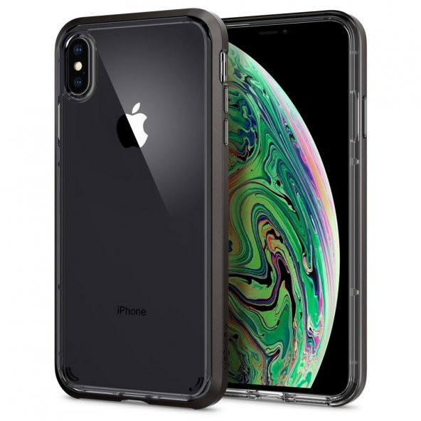 iPhone XS Max Kılıf, Spigen Neo Hybrid Crystal Gunmetal