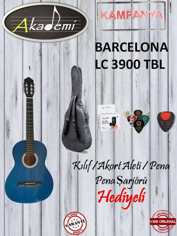 Barcelona (ORJİNAL) LC 3900 TBL Tam Boy Klasik Gitar/Hediyeli