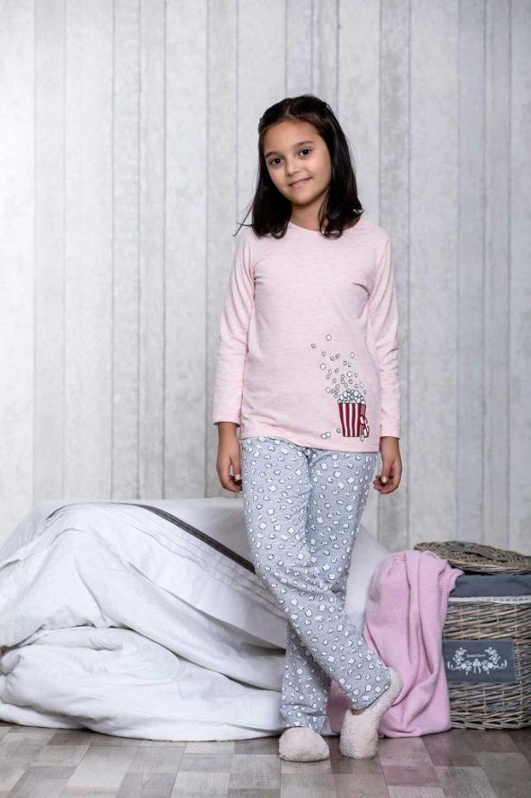 Patlamış Mısır 2li Çocuk Pijama Takım LB3006