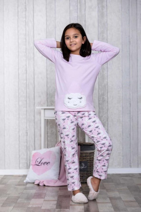 Bulutlu 2li Çocuk Pijama Takım LB3011