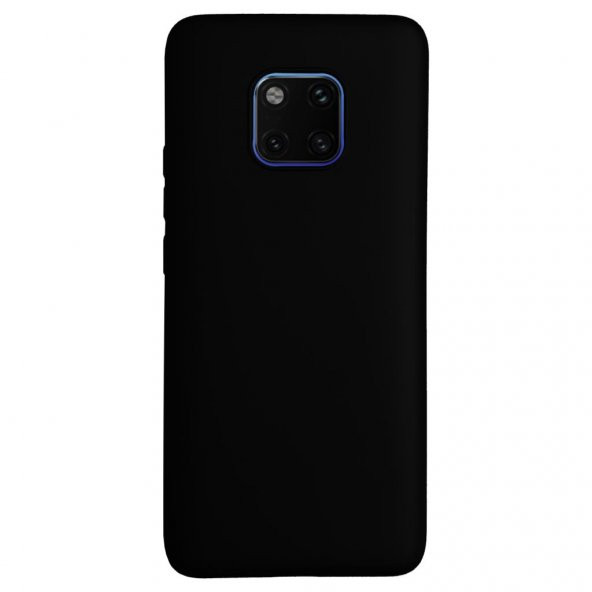 Huawei Mate 20 Pro Premium Simple Silikon Arka Kapak Siyah