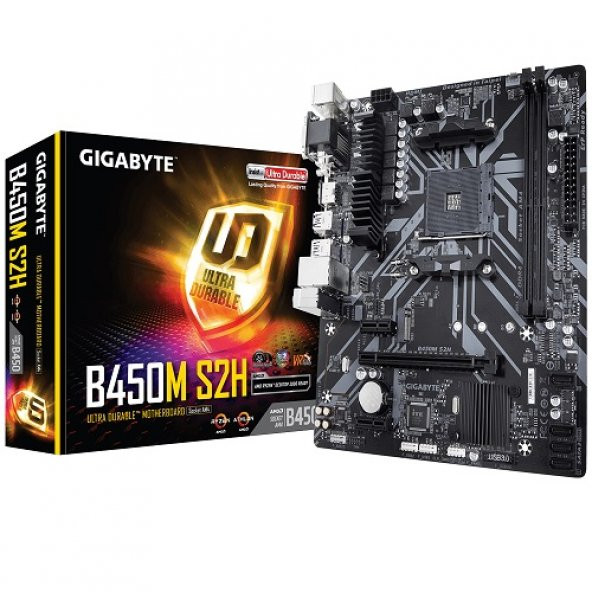 GIGABYTE B450M-S2H DDR4 M2 PCIe NVME HDMI DVI PCIe 16X v3.0 AM4 mATX - 4