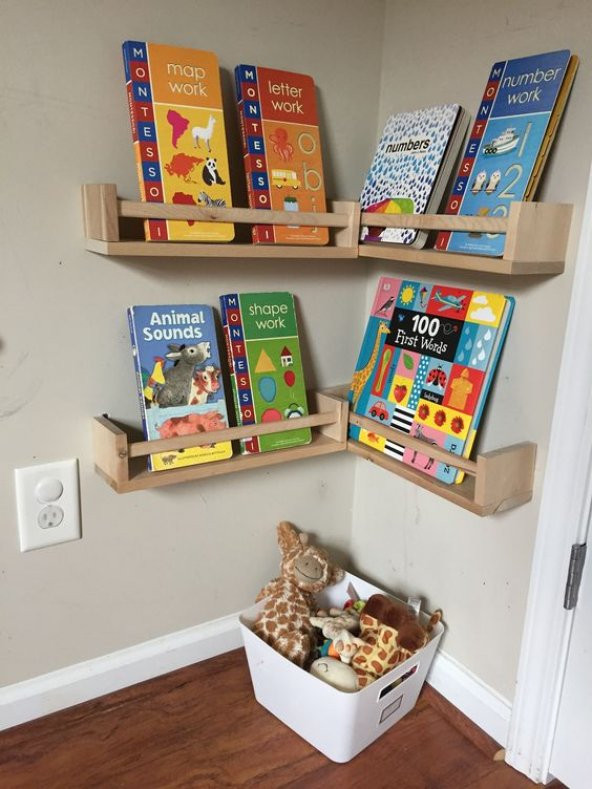 Ceebebek İkea Raf Kitaplık Duvar Rafı Dekor Ahşap Montessori Ürünleri Kitaplıkları