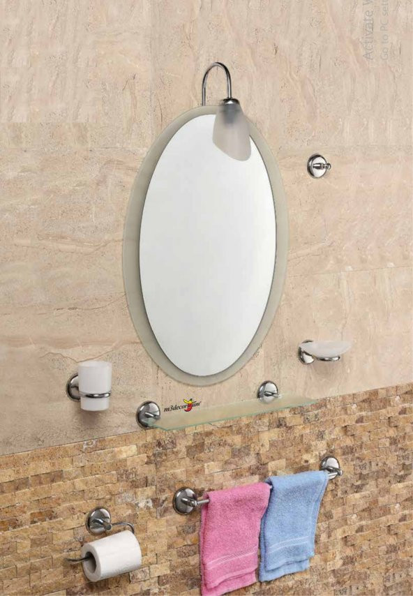 Dev Büyük 8li 63x43cm Otel Banyo Cafe WC Tuvalet Lavabo Ayna Seti - Resim 2