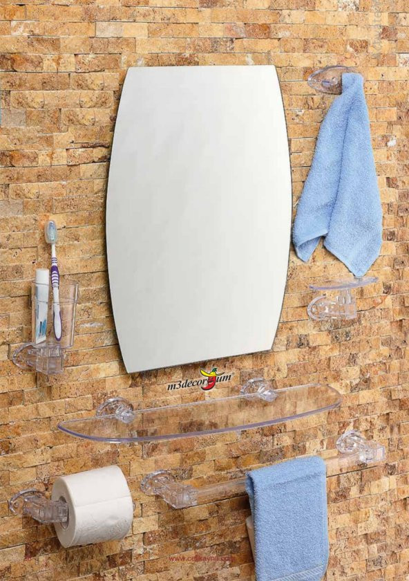 Çoklu 7 Parça 50x40cm Büyük Otel Banyo Cafe WC Tuvalet Ayna Seti - 4