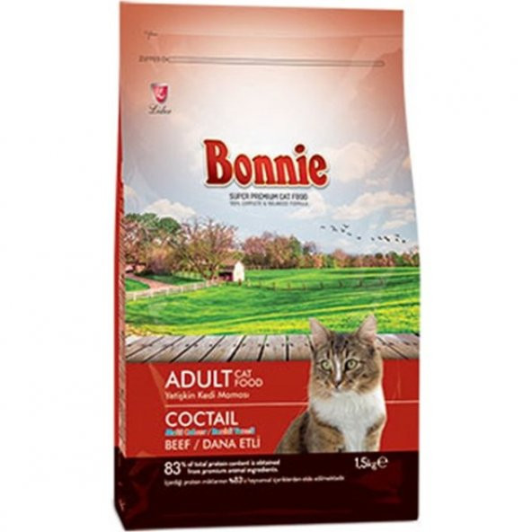 Bonnie Dana Etli Renkli Taneli Yetişkin Kedi Maması 500 gr