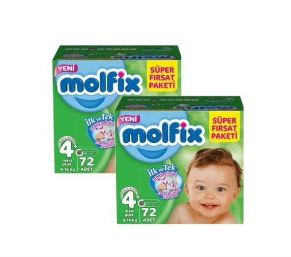 Molfix 3D Maxi Plus 144lü Süper İkili Fırsat Paketi 9-16 Kg 4+ Numara