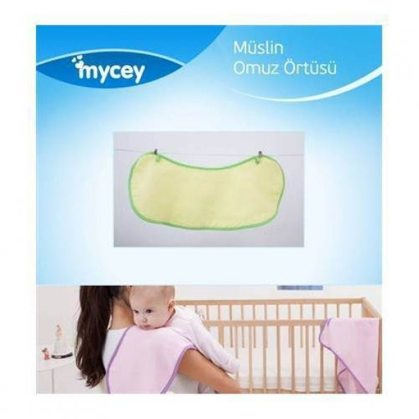 Mycey Müslin Omuz Örtüsü / Bebe Önlüğü - Yeşil