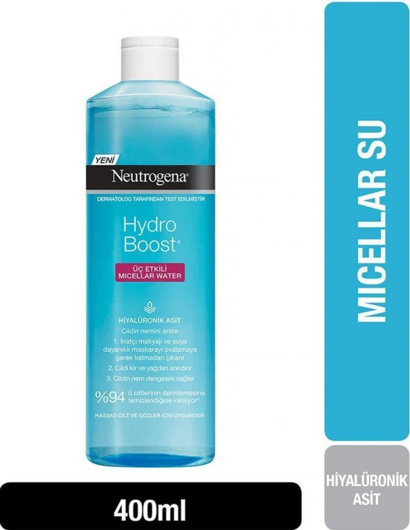 Neutrogena Hydro Boost Üç Etkili Mıcellar Water Temizleme Suyu 400 Ml