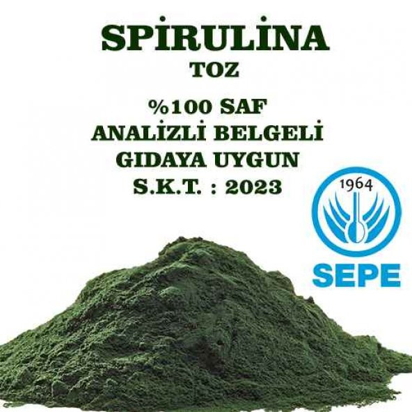 Toz Spirulina 1000 gr Gıdaya Uygun Analizli Siprulina Yosun 1 kg