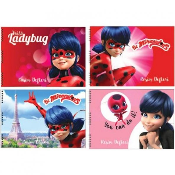 Lady Bug Uğur Böceği 25x35 cm Spiralli Resim Defteri 15 Yaprak