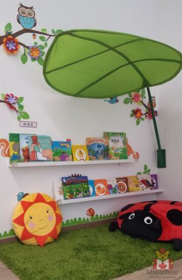 Ceebebek Montessori Ahşap Duvar Raf Bebek Çocuk Odası Montessori Kitaplık 60 cm