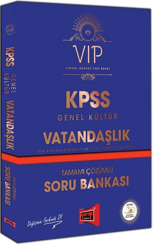 Yargı Yayınları KPSS Genel Kültür Vatandaşlık VIP Tamamı Çözümlü Soru Bankası