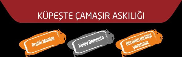 Balkon Çamaşır Kurutma Askısı Dikdörtgen Küpeşte 60*25 Bronz - 3