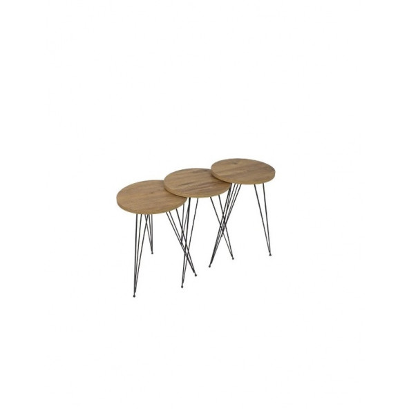 Zigon Sehpa Takımı 3 lü çam - 3