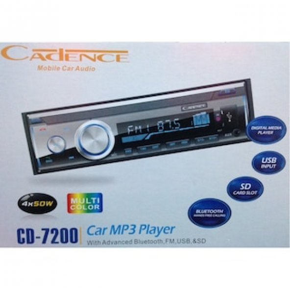 CADENCE CD-7200 BLUETOTH-USB-HAF.K-AUX-RADYO 4X50W OTO TEYP